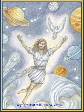 Yahshua and the Holy Spirit Creating the Universe - click art to view larger image